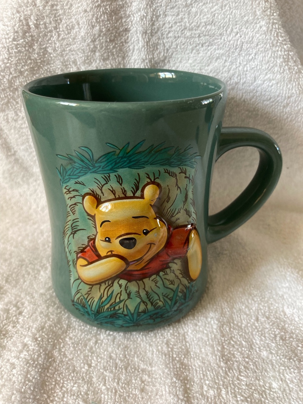 Authentic Vintage Disney Store Winnie The Pooh 3D Mug/Green/“Stuck in Tree” 90’s